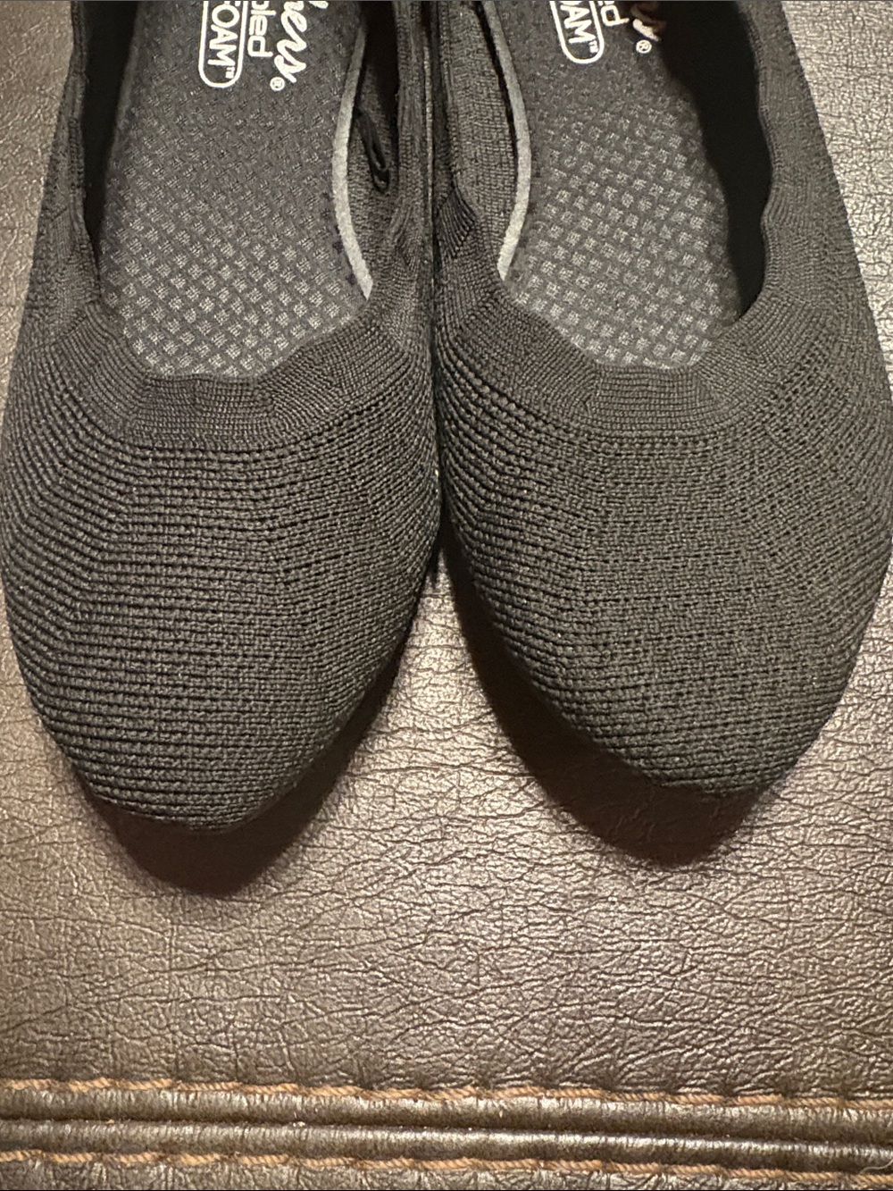 Skechers Air-cooled memory foam stretch fit black flats size 7.5 - Picture 5 of 9